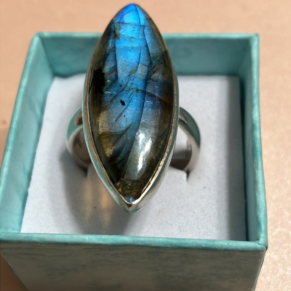 Labradorite Sterling Silver Adjustable Ring - image 3